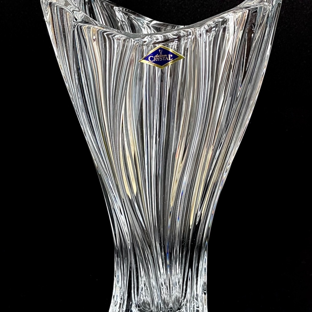 Bohemian Vase 12 ", Clear Bud Vase, Czech Crystal Flower Vase, Home Decor Gift